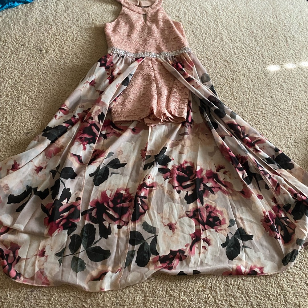 Speechless Pink and Black Floral Kids Dress